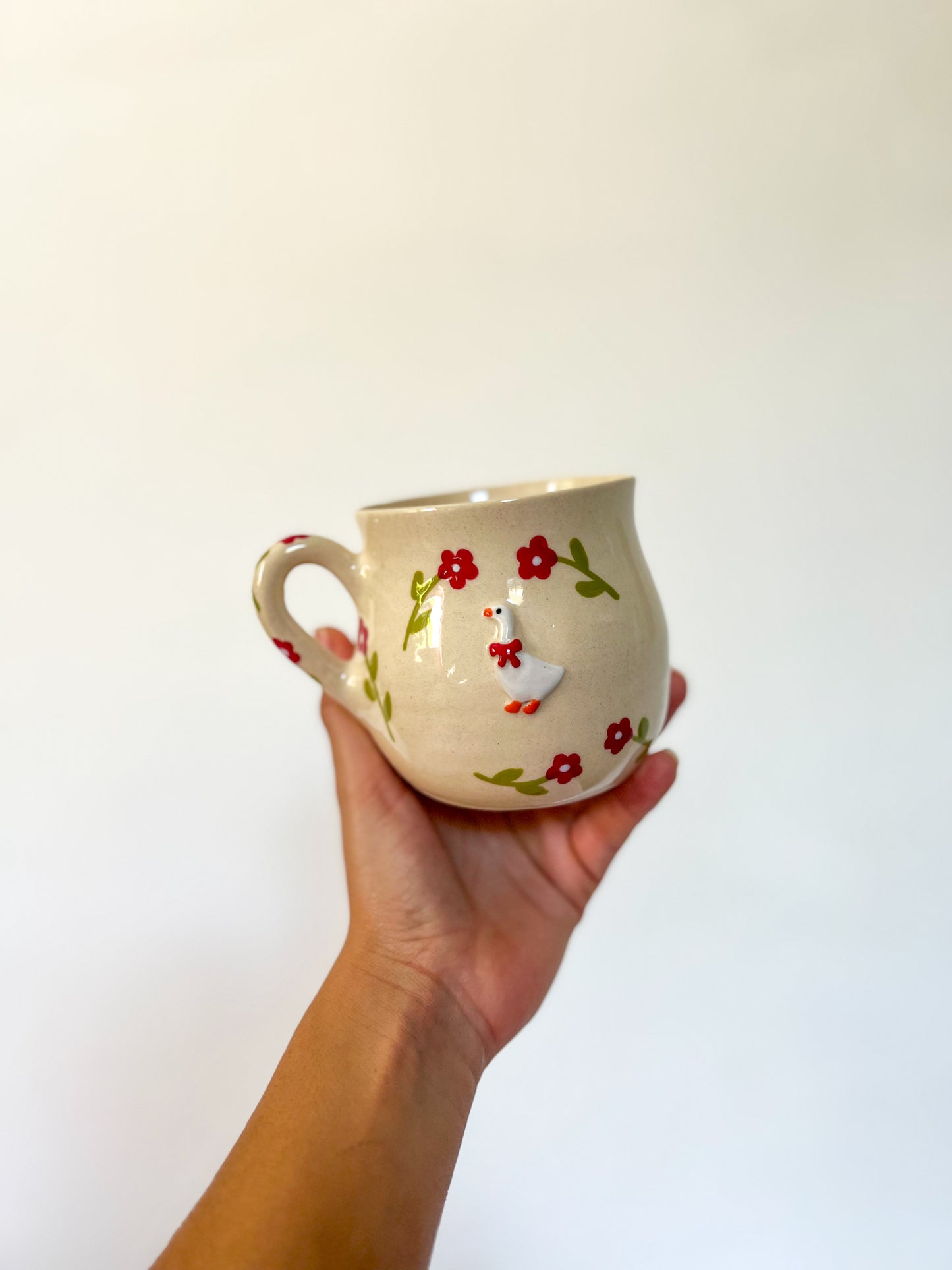 Mug « Cottage fleuri » fleurs rouges 🌺