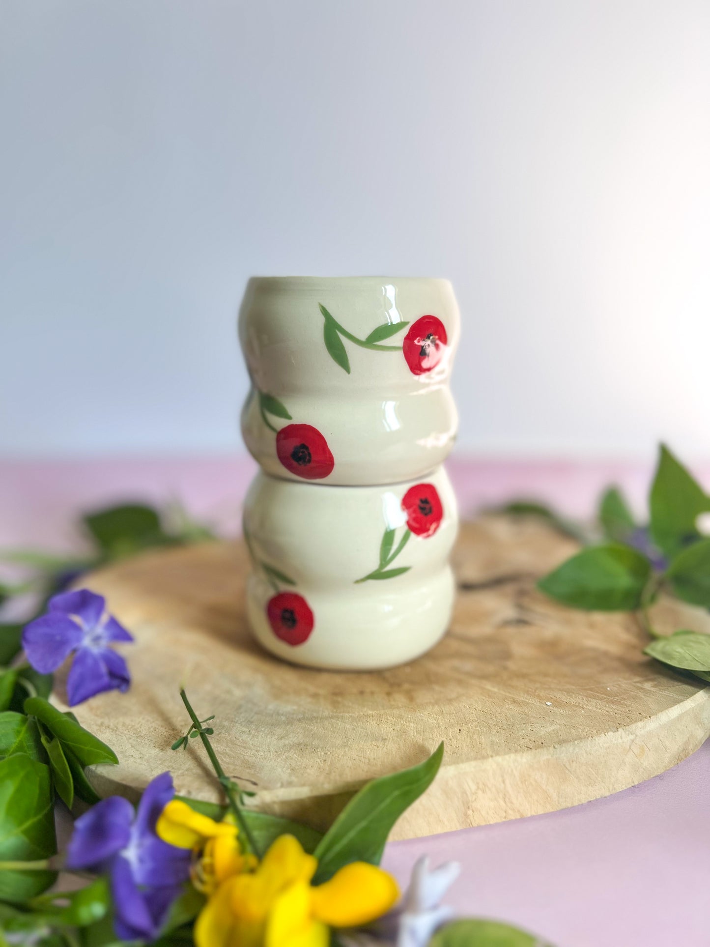 Tasses à café coquelicots