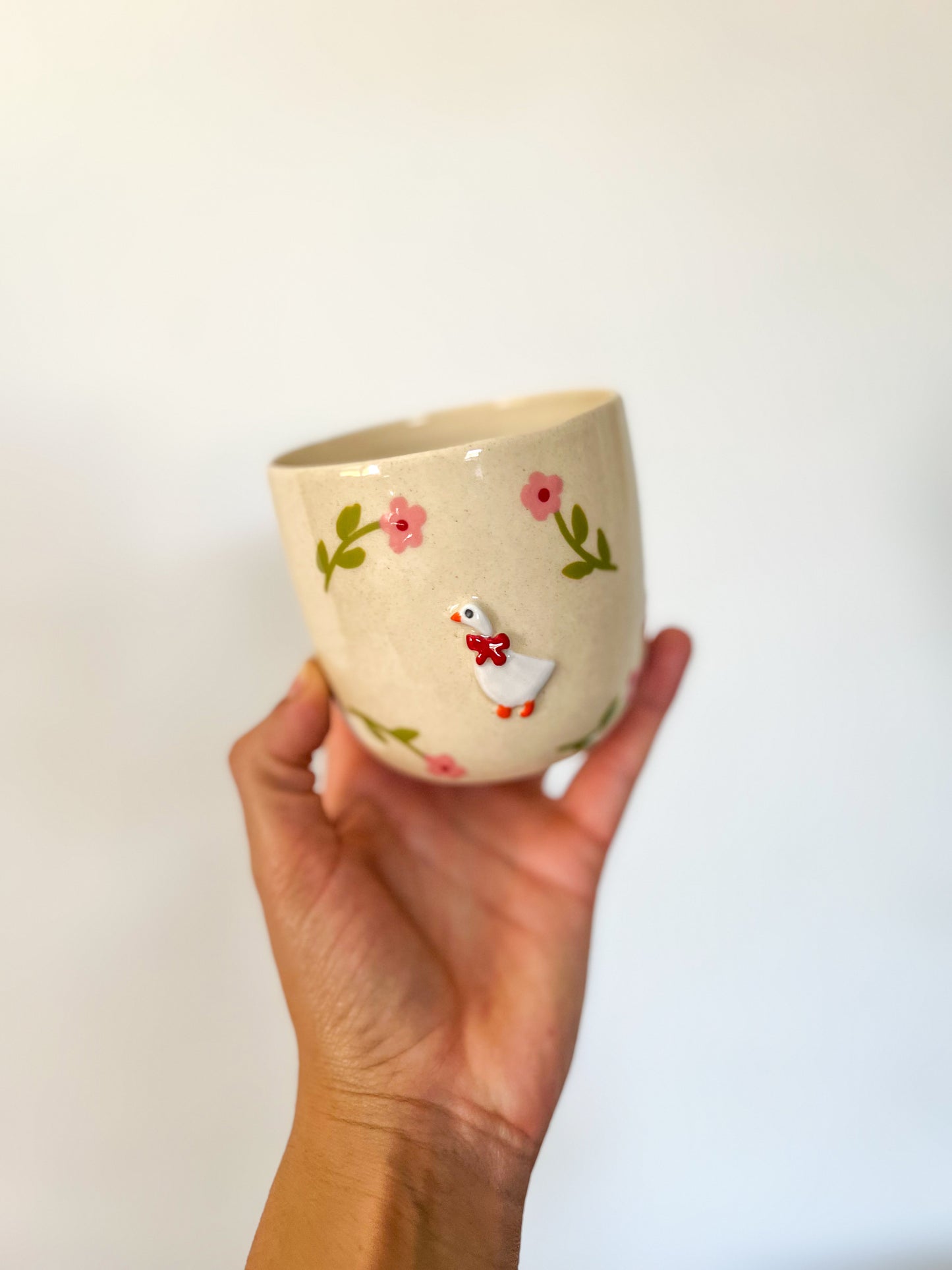 Tasse « Oie » fleurs roses 🌸
