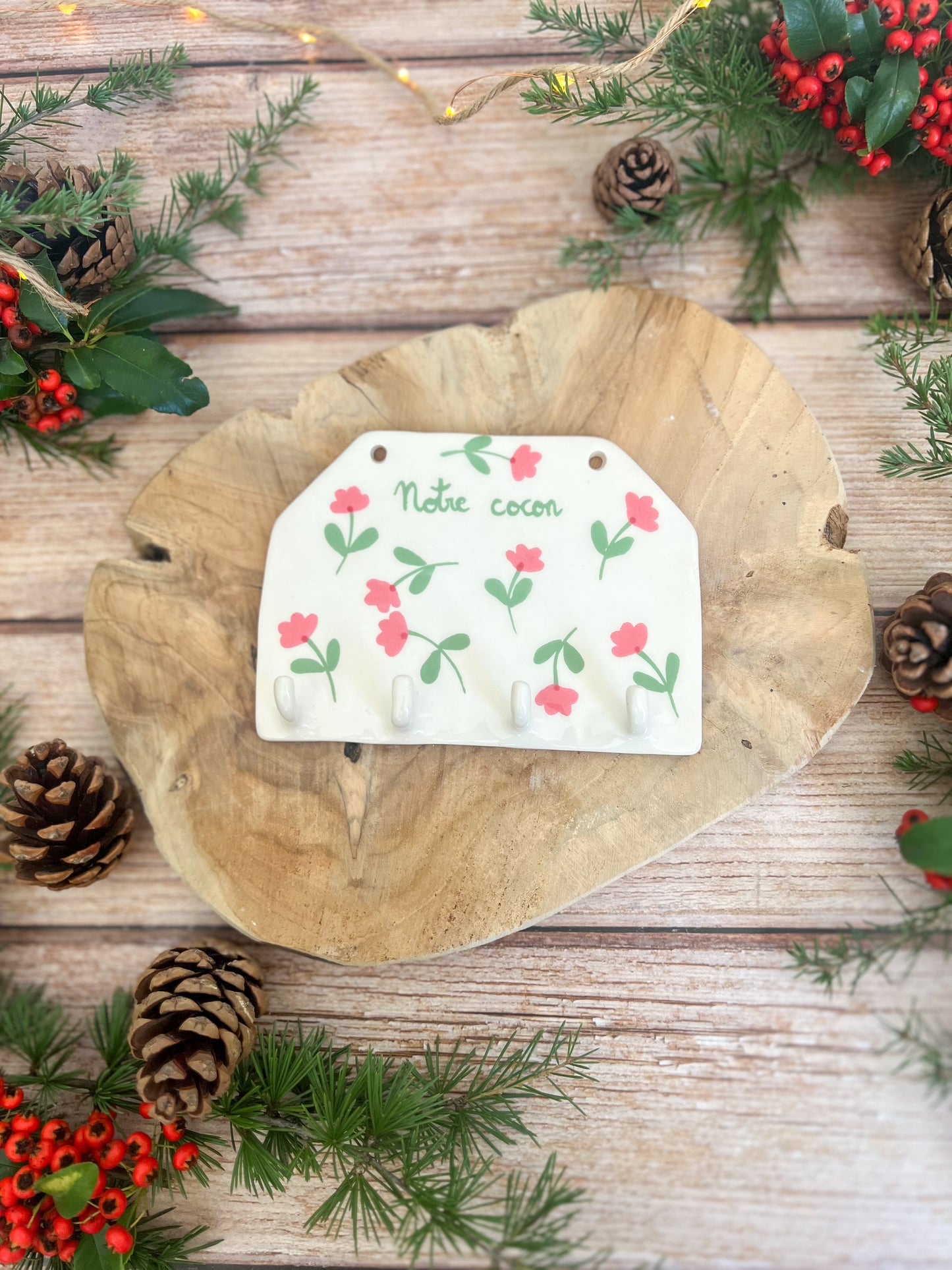 Support à clefs « Notre cocon » 🌸