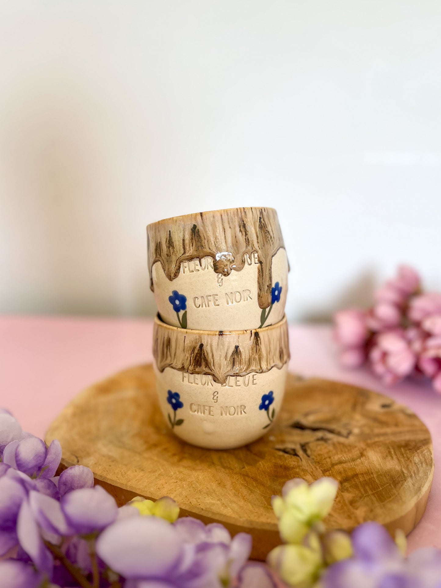 Tasse Fleur Bleue et Café Noir 💙