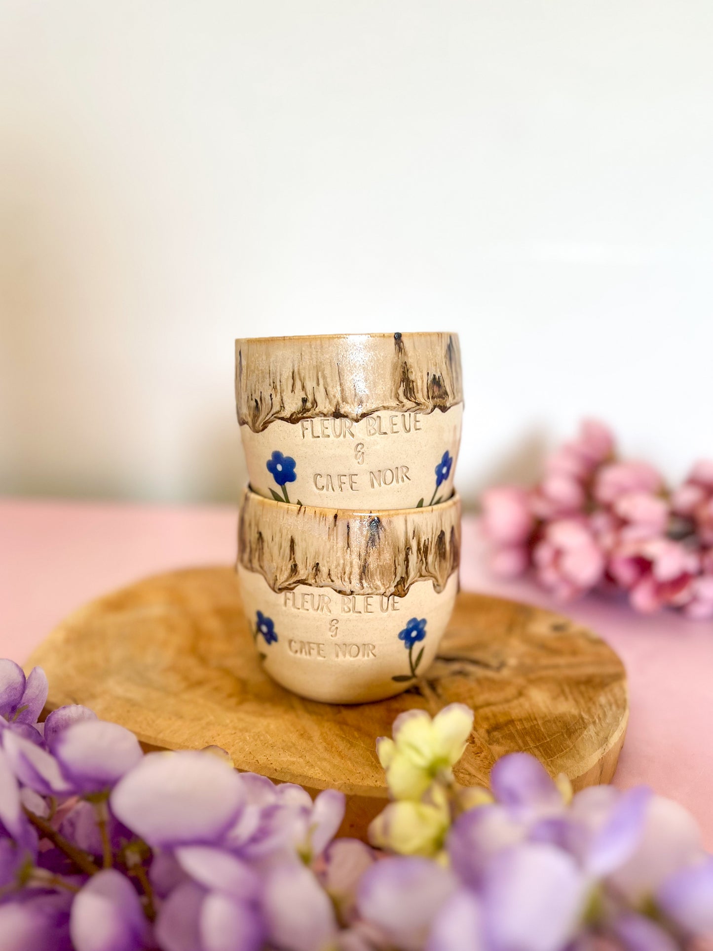 Tasse Fleur Bleue et Café Noir 💙