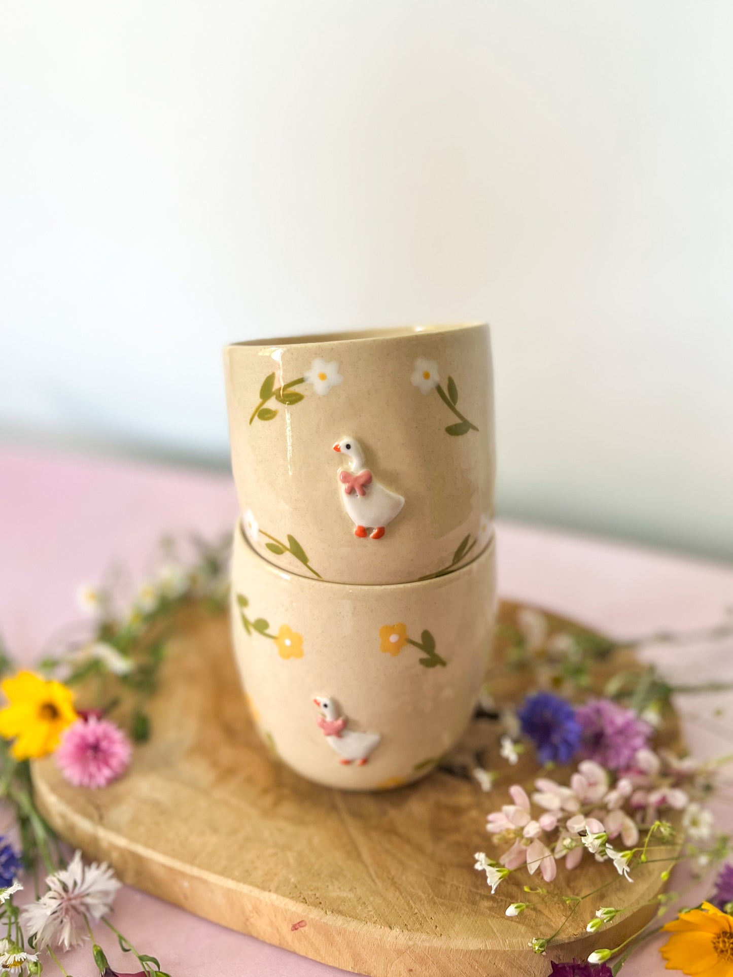 Tasse « Oie » fleurs blanches 🌼