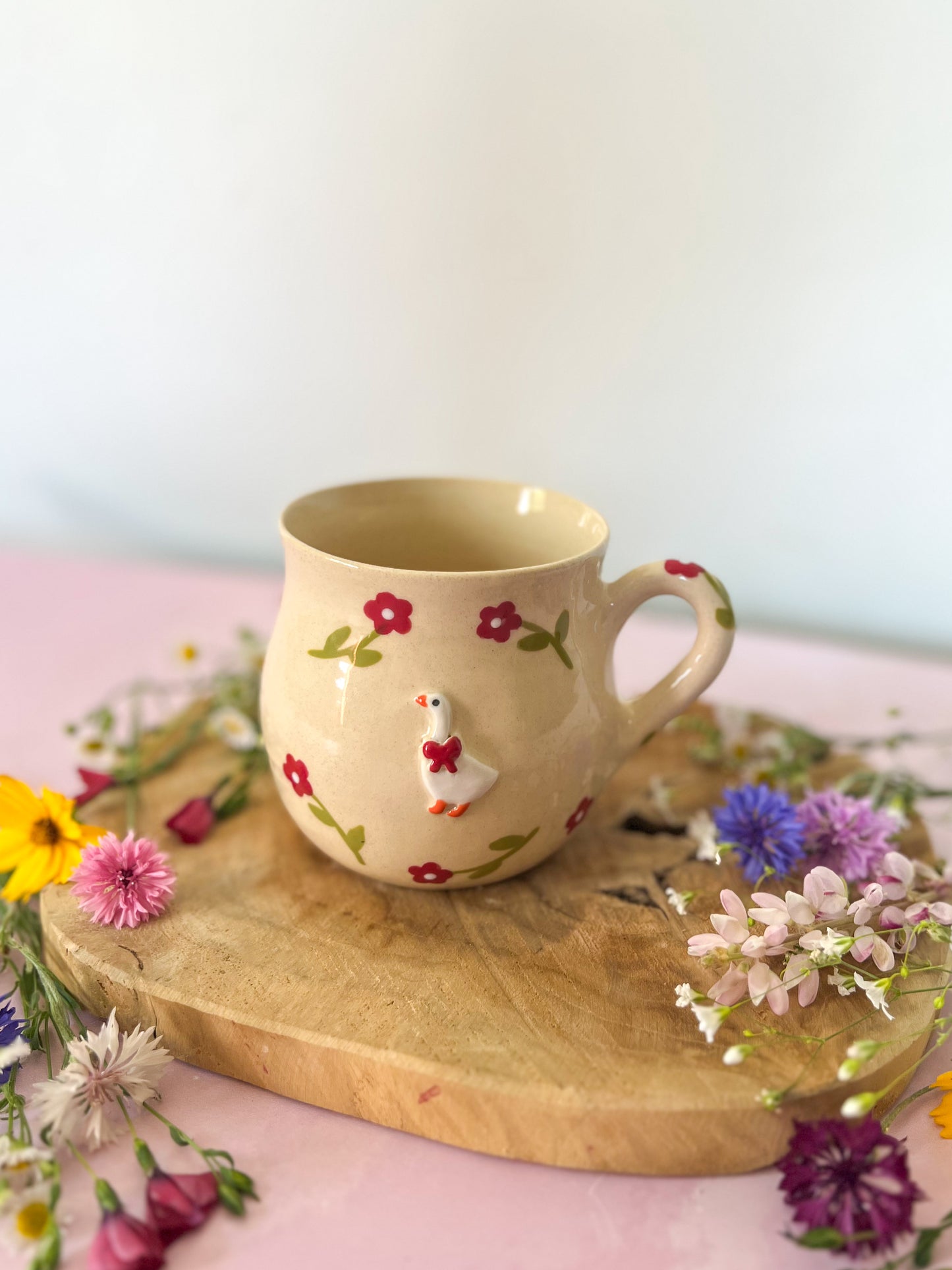 Mug « Cottage fleuri » fleurs rouges 🌺