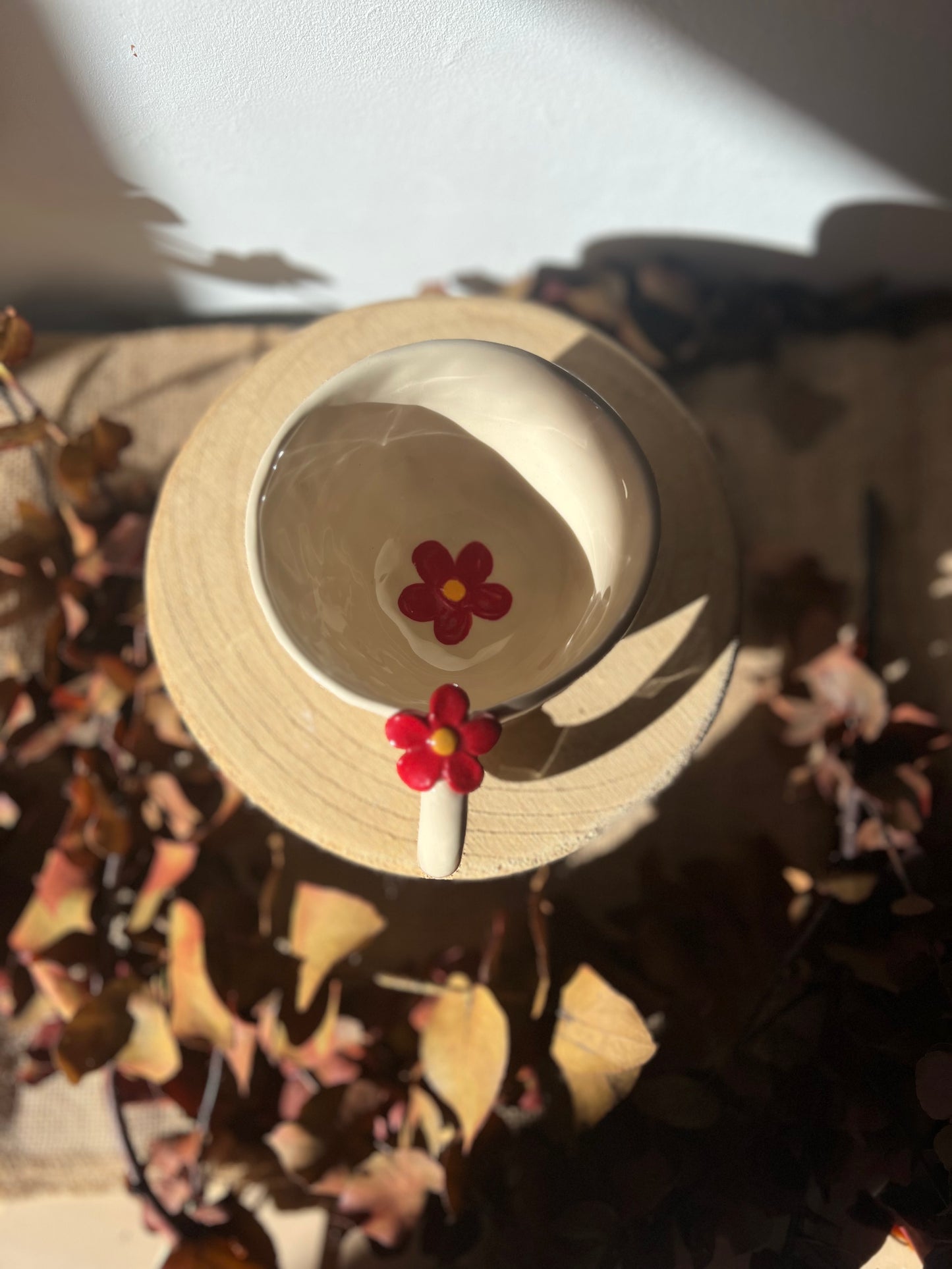 Tasse fleur rouge 🌸