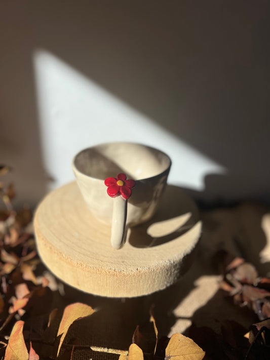 Tasse fleur rouge 🌸
