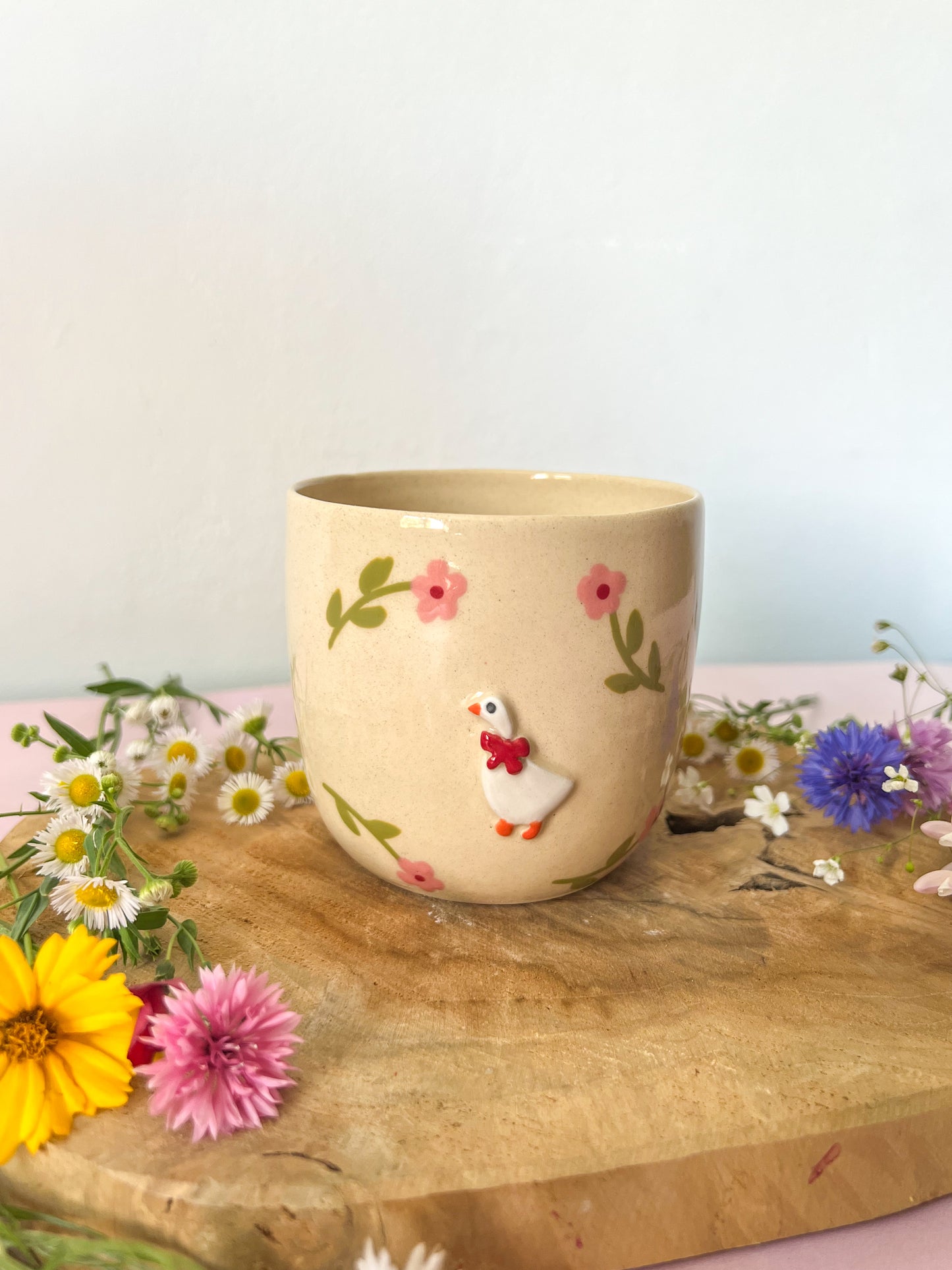 Tasse « Oie » fleurs roses 🌸