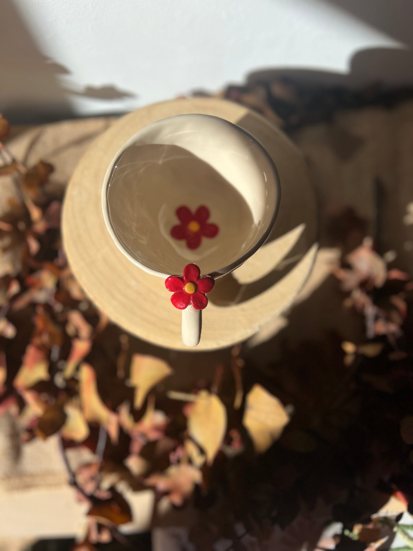 Tasse fleur rouge 🌸