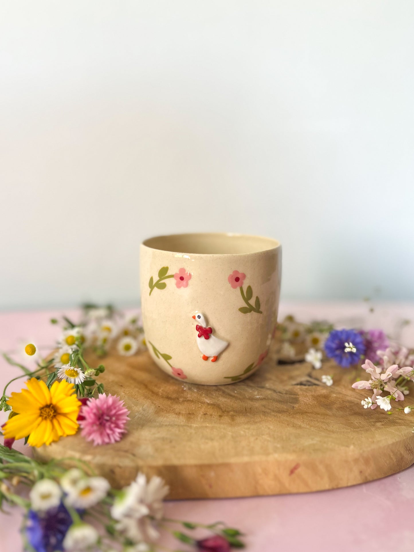 Tasse « Oie » fleurs roses 🌸