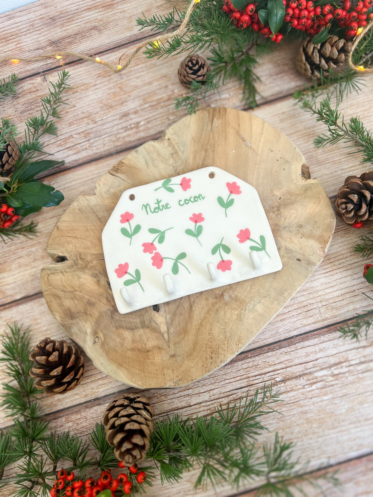 Support à clefs « Notre cocon » 🌸