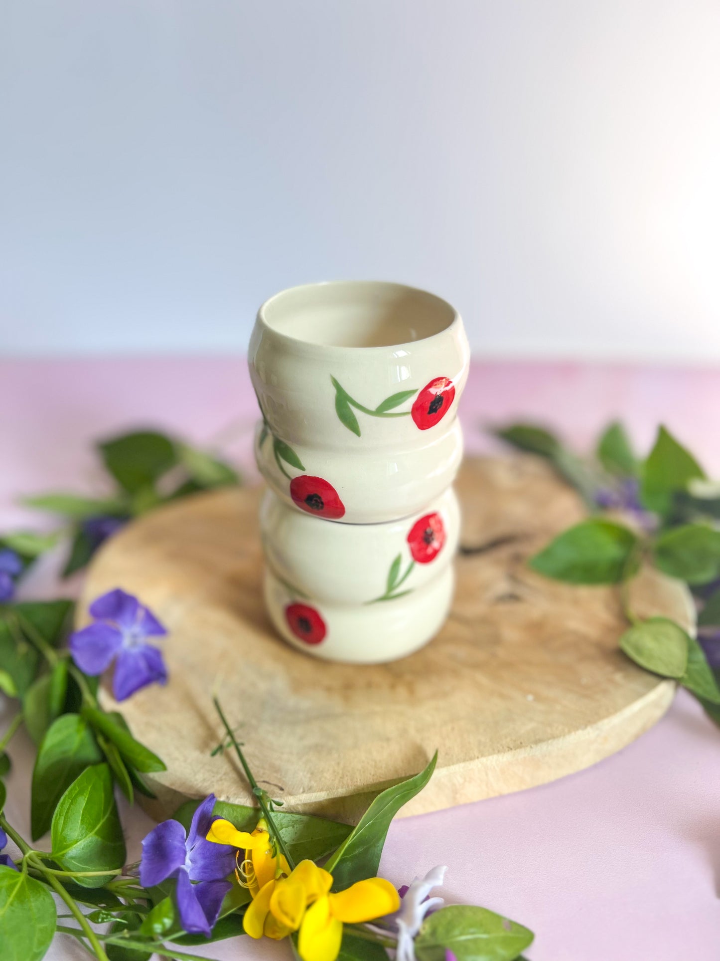 Tasses à café coquelicots