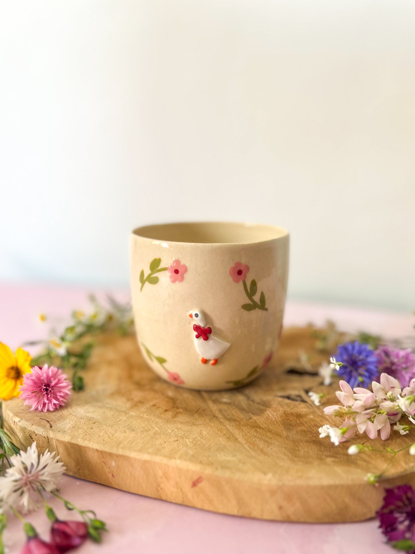 Tasse « Oie » fleurs roses 🌸