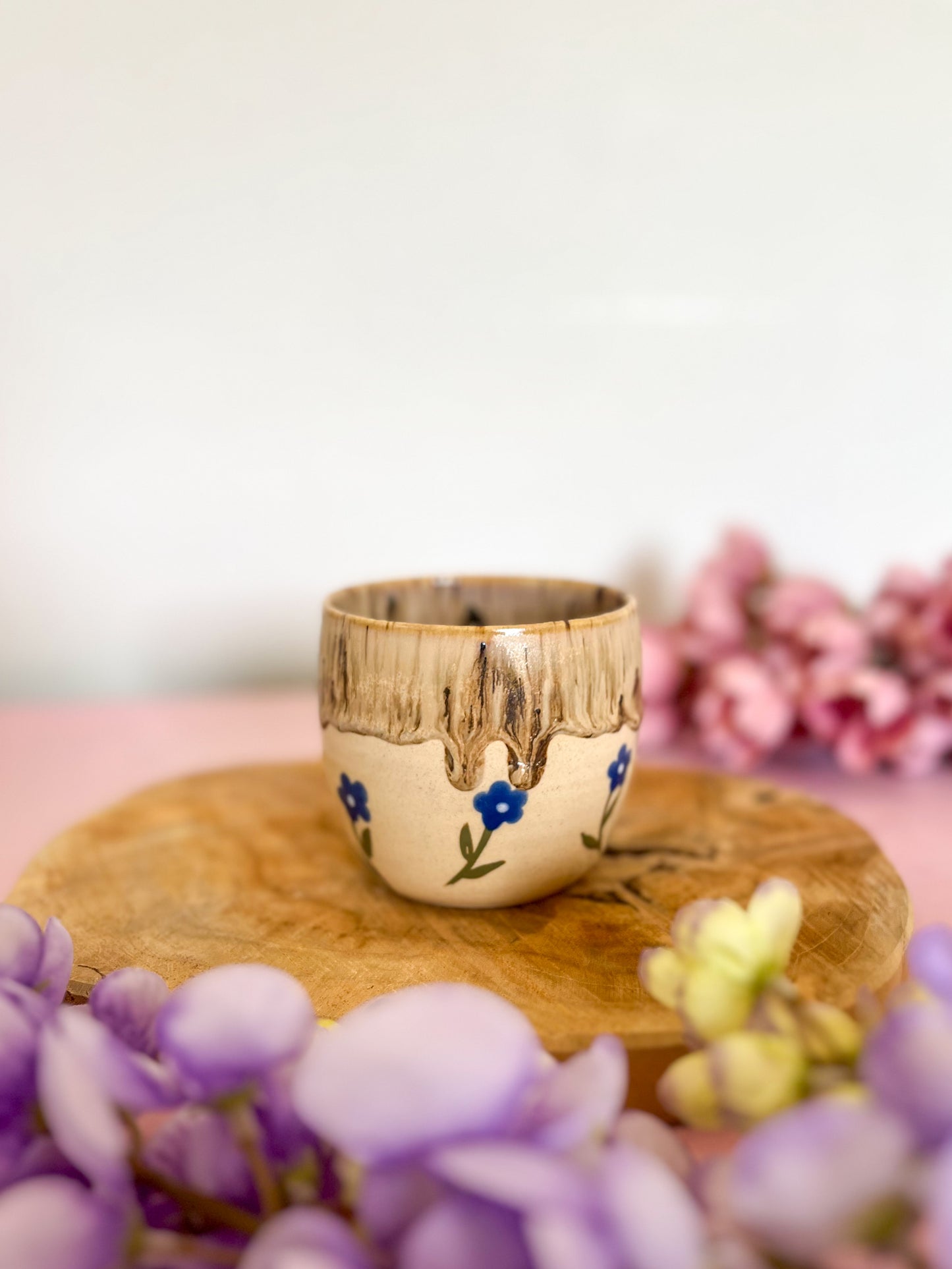 Tasse Fleur Bleue et Café Noir 💙
