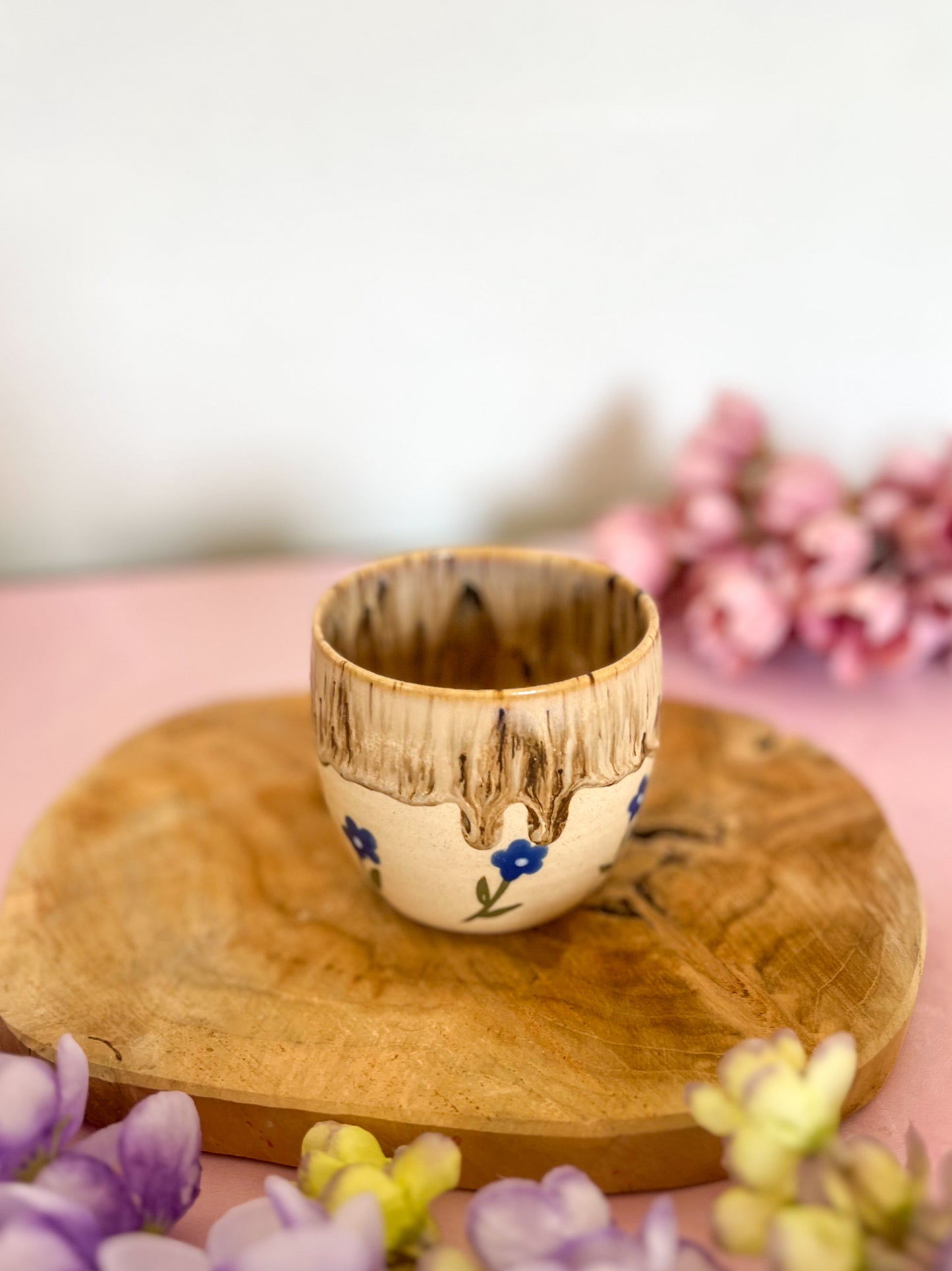 Tasse Fleur Bleue et Café Noir 💙